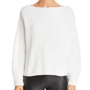 French Connection Women's White Millie Mozart Boatneck Sweater